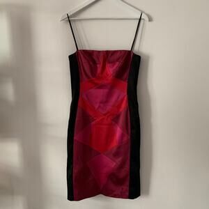 Cache Y2K Bandage Dress Black and Pink Size 8 NWT
